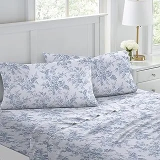 Laura Ashley Home - Queen Sheets, Cotton Flannel Bedding Set, Brushed for Extra Softness & Comfort (Vanessa, Queen)