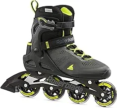 Rollerblade Macroblade 80 للرجال للبالغين للياقة البدنية بالتزلج على الجليد ، باللون الأسود والجير ، أحذية تزلج مضمنة الأداء