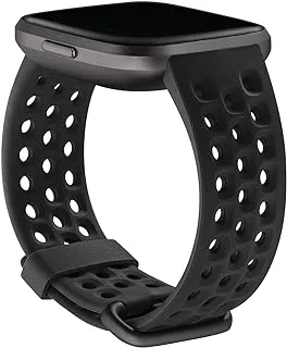 Fitbit Versa Family Accessory Band, Official Product, Sport, Black, Small