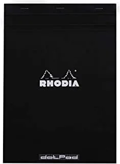 Rhodia Head Stapled Pad, No18 A4, Dot - Black