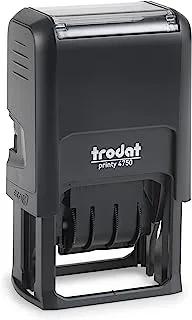 Trodat Printy 4750 Self Inking Date Stamp with Received, Paid, Entered, FAXED – Blue and Red Ink, 1
