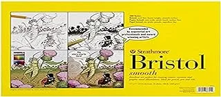 Strathmore 300 Series Bristol Paper Board, Smooth, 11x17 inches, 24 Sheets (100lb/270g) - Artist Paper for Adults and Students - Markers, Pen and Ink