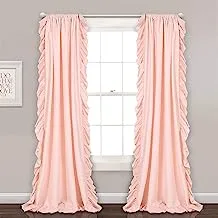 Lush Decor Reyna Window Curtains Panel Set for Living Room, Dining Room, Bedroom (Pair), 84” x 54”, Blush Pink