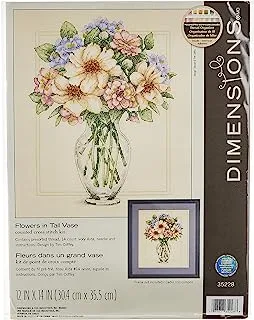 Dimensions Cross Stitch Flowers in Vase, Large, Multicolor