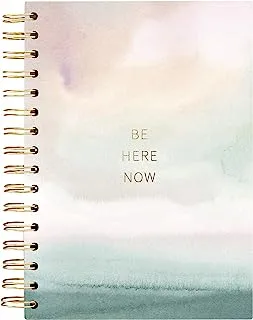 Graphique Hardbound Spiral Journal | Be Here Now Calming Watercolor Design | Premium Paper | Notebook | Diary | Lists | Record Month and Date | Great Gift | 160 Ruled Pages | 6.25” x 8.25”