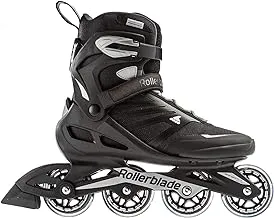 حذاء التزلج على الجليد من Rollerblade Zetrablade للكبار من الرجال ، باللونين الأسود والفضي ، حذاء تزلج مضمّن الأداء