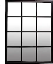 Patton Wall Decor 23x30 Classic Black Windowpane Mirror