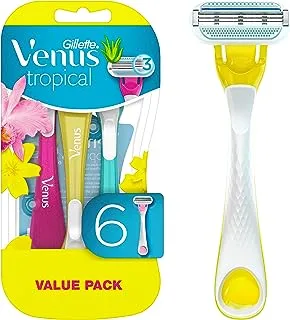 Gillette Venus Tropical Value Pack 6 Disposable Razors 3 Blades