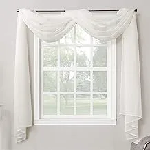 No. 918 Emily Sheer Voile Rod Pocket Curtain Panel, 59 in x 216 in, Eggshell