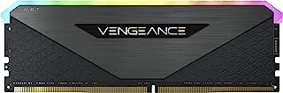 CORSAIR Vengeance RGB RT 32GB (2x16GB) DDR4 3600 (PC4-28800) C16 1.35V ذاكرة سطح المكتب ، أسود