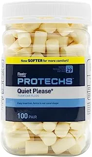 Flents Ear Plugs, 100 Pair, Ear Plugs for Sleeping, Snoring, Loud Noise, Traveling, Concerts, Construction, & Studying, NRR 29