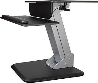 StarTech.com Height Adjustable Standing Desk Converter - Sit Stand Desk with One-Finger Adjustment - Ergonomic Desk (ARMSTS),Black & Silver