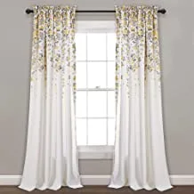 Lush Decor Weeping Flowers Room Darkening Window Panel Curtain Set (Pair), 84