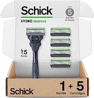 Schick Hydro Sensitive Razor - ماكينة حلاقة للرجال ذوي البشرة الحساسة مع 5 شفرات حلاقة