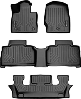 SMARTLINER Custom Floor Mats 3 Row Liner Set Black Compatible with 2020-2023 Ford Explorer Only Fits 6 Passenger Models W/ 2nd Bucket Seat
