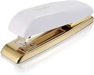 Swingline Stapler, Desktop Stapler, 20 Sheet Capacity, White/Gold (64701)