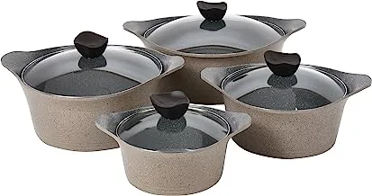 Neoflam Aeni Granite Cookware Set Beige 8 Pieces 117362