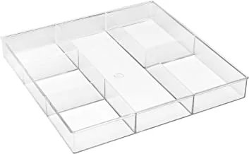 Whitmor 6-Section Clear Drawer Organizer, Resin Plastic