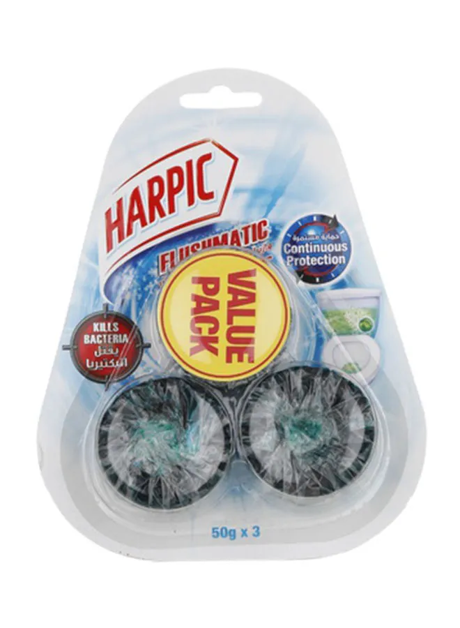 Harpic Flushmatic Cistern Toilet Cleanser Block 3 Pieces 50grams