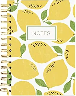 Graphique Designer Notebooks - Lemons - Spiral Bound Writing Journals for Offices, Schools, Classrooms, and More - Hard Cover with 160 Ruled Pages (6.25