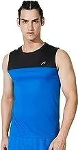 Amazon Brand - Symactive Men Color Block Regular Fit Sleeveless Sports T-Shirt (Aw17-Sysp-05C_Black_X-Large)
