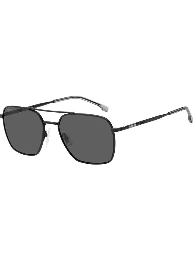 هوغو بوس نظارة شمسية مربعة للحماية من الأشعة فوق البنفسجية للرجال - بوس 1414 / S Mtt أسود 57 - مقاس العدسة 57 مم