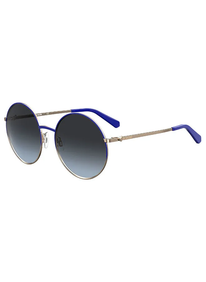 موسكينو نظارة شمسية بيضاوية للحماية من الأشعة فوق البنفسجية للنساء - Mol037/S Blue 55 - مقاس العدسة 55 ملم