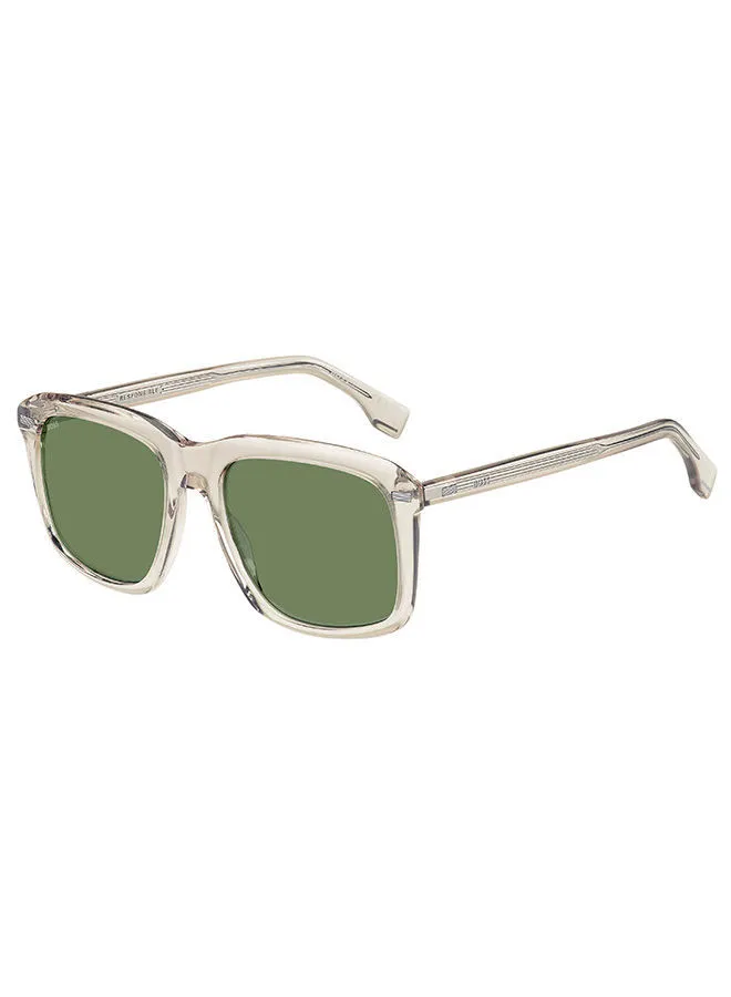 هوغو بوس نظارة شمسية مربعة للحماية من الأشعة فوق البنفسجية للرجال - بوس 1420 / S بيج 55 - مقاس العدسة 55 مم
