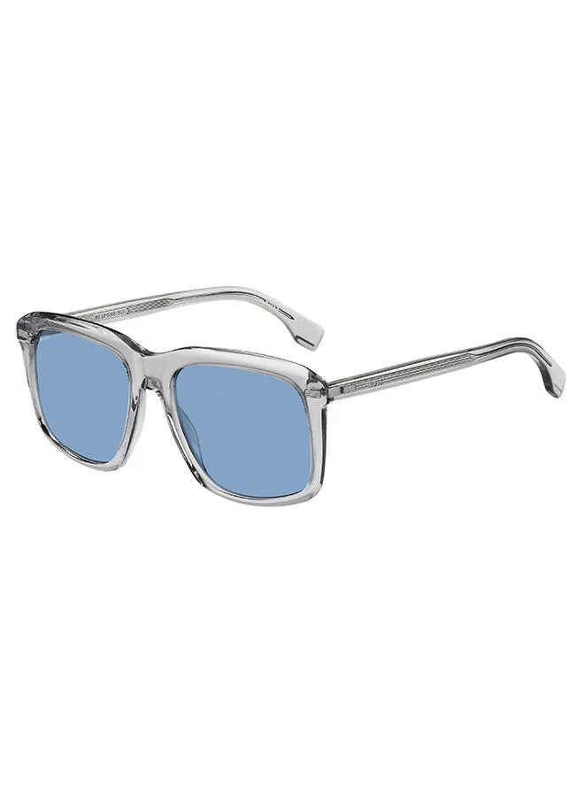 HUGO BOSS Men's UV Protection Square Sunglasses - Boss 1420/S Grey 55 - Lens Size 55 Mm
