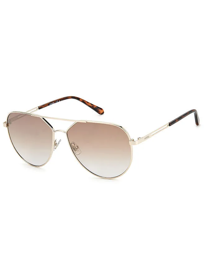 FOSSIL Women's UV Protection Aviator Sunglasses - Fos 3134/G/S Lgh Gold 57 - Lens Size 57 Mm
