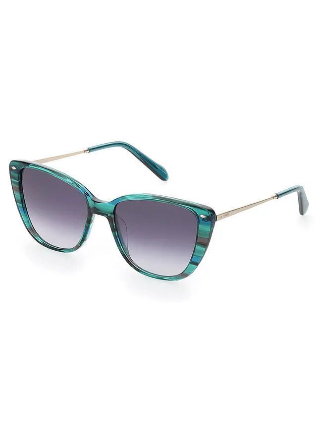 FOSSIL Women's UV Protection Cat Eye Sunglasses - Fos 2101/G/S Green 54 - Lens Size 54 Mm