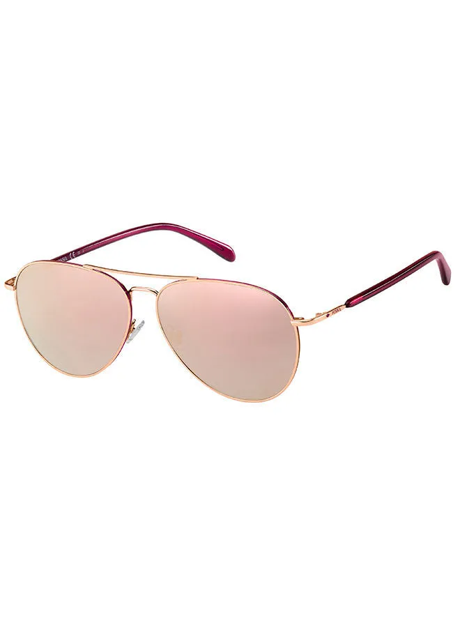 FOSSIL Women's UV Protection Aviator Sunglasses - Fos 3102/G/S Red Gold 58 - Lens Size 58 Mm