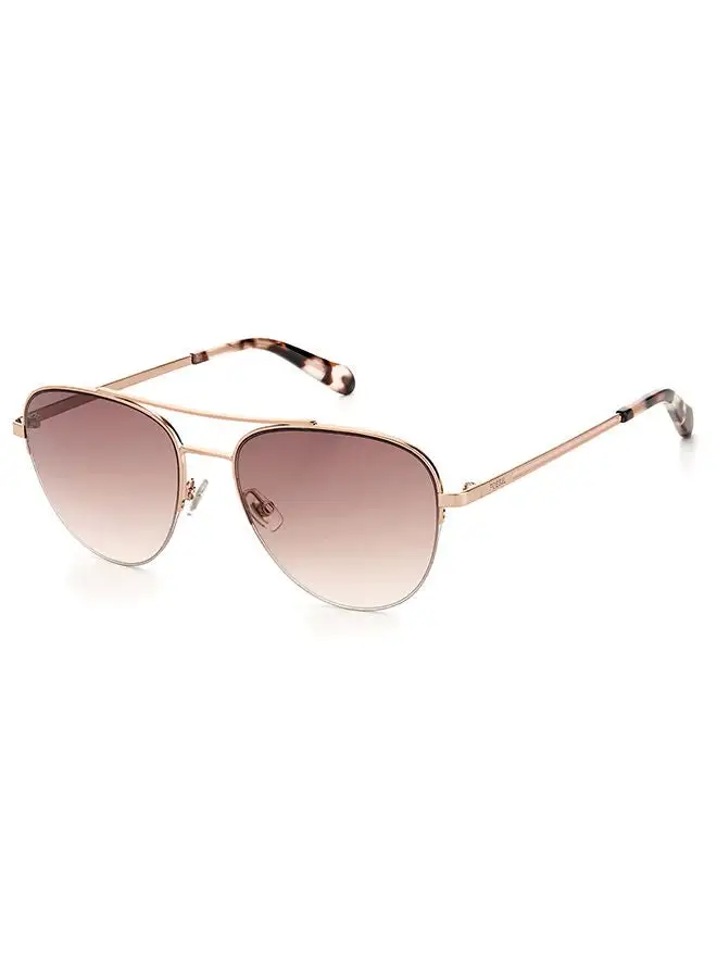 FOSSIL Women's UV Protection Aviator Sunglasses - Fos 2106/G/S Red Gold 54 - Lens Size 54 Mm