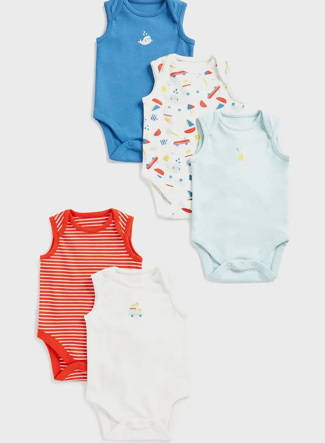 mothercare Kids 5 Pack Assorted Bodysuits