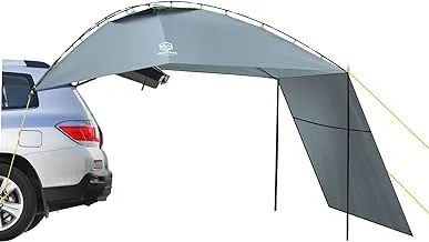 Coastrail Outdoor Car Canopy Sun Shade with Side-Wall, SUV Awning Car Rear Tent Portable Camping Shelter for Tent Campers, Sun Shelter Attach to Truck Van RV Jeep,Grey,Extra Large