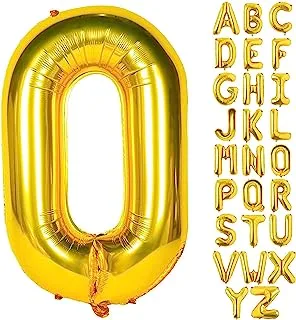 Goldedge Letter O Balloons Helium Balloons,Foil Mylar Big for Birthday Party Anniversary Supplies Decorations Gold 32 Inch Large S229-OG