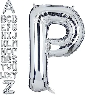 Goldedge Letter P Foil Helium Balloons Big Single Mylar Balloon Birthday Party Decoration Supply Baby Shower Silver 32 Inch Giant S229-PS