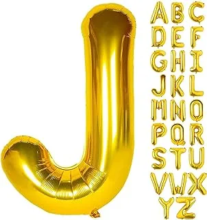 Goldedge Letter J Balloons Helium Balloons,Foil Mylar Big for Birthday Party Anniversary Supplies Decorations Gold 32 Inch Large S229-JG