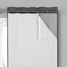 Eclipse Solid Minimalist Blackout Thermal Liner for Window Curtains with Drapery Hooks (Double Panel), 54