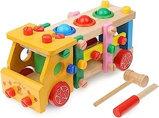 Joyzzz Pound a Ball Toy, Kids Take Apart Toys, Wooden Hammer and Ball Toys, STEM Developmental Fun Learning Toy, Montessori Toys for 1 2 3 Year Old Boy and Girl, Best Toddler Gift