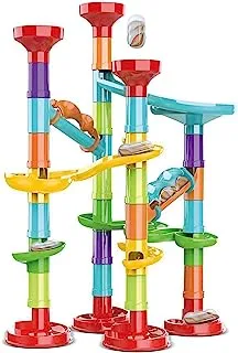 Joyzzz Marble Run Set for Kids, 50 pcs Marble Maze Track Race Game, Construction Buliding Blocks Toys, STEM Maze Educational Race Game, Birthday Gifts for Boys Girls Age 3 to 12
