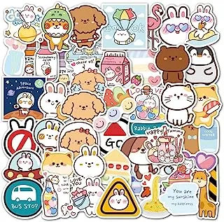 Joyzzz 50pcs Cartoon Vinyl Stickers, Colorful Waterproof Water Bottle Stickers Decal, Cool Vinyl Sticker for Laptop, Phone, Skateboard, Luggage, Classic Stickers Gifts for Teens and Adults