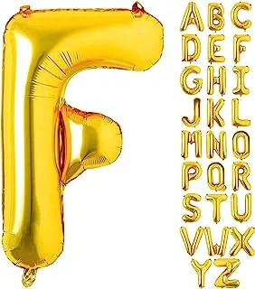 Goldedge Letter F Balloons Helium Balloons,Foil Mylar Big for Birthday Party Anniversary Supplies Decorations Gold 32 Inch Large S229-FG