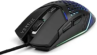 Vertux Gaming Mouse, Honeycomb Shell Lightweight with RGB Backlight, Nylon Braided USB Cable, 6 Programmable Buttons and 6400 Adjustable DPI, Katana