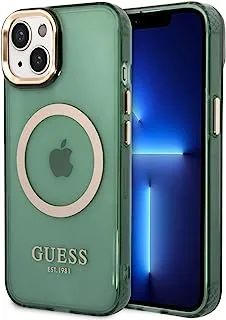 CG MOBILE Guess Magsafe Case With Translucent Gold Outline iPhone 14 Max-Kaki