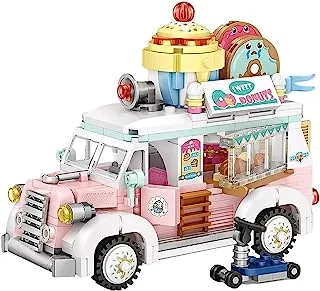 ألعاب بناء شاحنة الحلوى من Joyzzz ، مكعبات بناء سيارات مدينة الأصدقاء الصغيرة ، مجموعة ألعاب بناء إبداعية للبنات 8-12 والأولاد (582 قطعة)