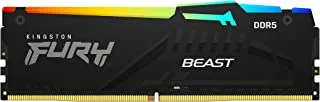 Kingston Fury Beast DDR5 RGB 8GB 5600MT/s DDR5 CL40 DIMM Desktop Gaming Memory Single Module - KF556C40BBA-8