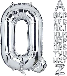 Goldedge Letter Q Foil Helium Balloons Big Single Mylar Balloon Birthday Party Decoration Supply Baby Shower Silver 32 Inch Giant S229-QS