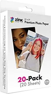 ورق صور فوري فاخر مقاس 2 × 3 بوصة من Zink (20 حزمة) متوافق مع كاميرات وطابعات Polaroid Snap وSnap Touch وZip وMint