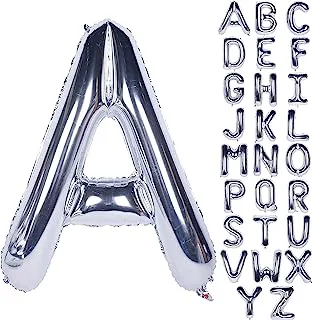 Goldedge Letter A Foil Helium Balloons Big Single Mylar Balloon Birthday Party Decoration Supply Baby Shower Silver 32 Inch Giant S229-AS